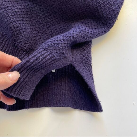 Gap Modern Eggplant Purple‎ Waffle Knit Long Sleeve Boatneck Sweater - Picture 4 of 12